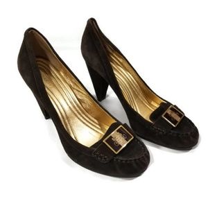 Coach Womens Kandace Brown Suede Heels 8.5B